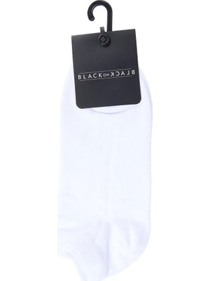 Black On Black Beyaz Erkek Patik Çorap YMR004