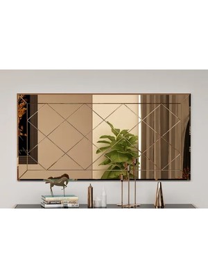 Vivense Mone Paulı Baklava Desen Ayna, Bronz