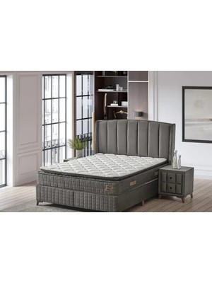 Vivense Lima Baza Başlık Yatak Seti, Gri, 150X200