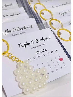 Incili Kalpli Hediyelik Anahtarlık Söz/nişan/nikah/doğum Günü/kına 20 Adet