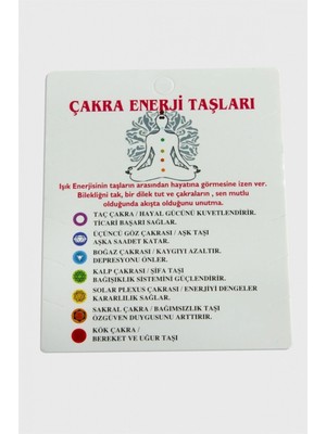 Pileli Store 3'lü Çakra Enerji Taşları Bileklik Kartı