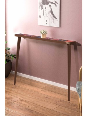 Feyza Design 102X12CM Doğal Ağaç Traverten Taşlı Kırmızı Dresuar