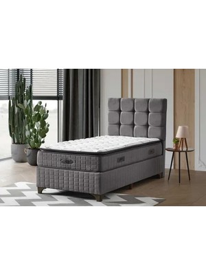 Vivense Astra Baza Başlık Yatak Seti, Gri, 90X190