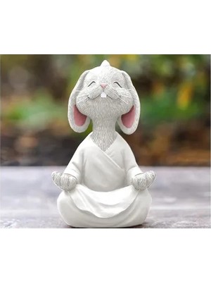 Vivense Yoga Yapan Tavşan Biblo, Beyaz
