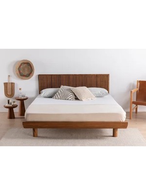 Vivense Luna Hendrick Ahşap Karyola, Ceviz, 150X200