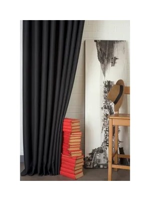 Vivense Massarelli Keten Pilesiz Fon Perde, Antrasit, 60X260