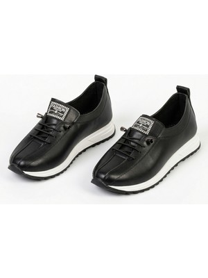 Ayakkabımood Cilt Suni Deri Lastik Bağcıklı  Kadın  Babet Ayakkabı