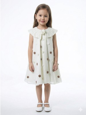 Damasqino Kız Çocuk Yazlık Elbise 4-8 Yaş 1810