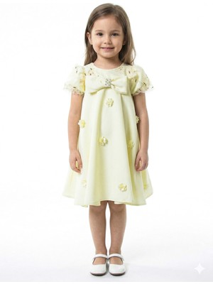 Damasqino Kız Çocuk Yazlık Elbise 2-6 Yaş 1801