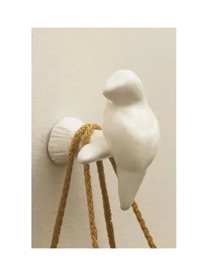 Vivense Kuş Şekil Modern Duvar Dekoru Askılık, Beyaz