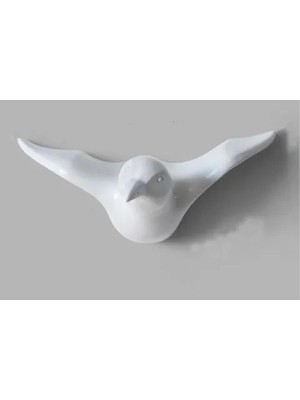 Vivense Kuş Duvar Dekoru Askılık, Beyaz