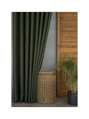 Vivense Massarelli Keten Pilesiz Fon Perde, Koyu Yeşil, 60X260