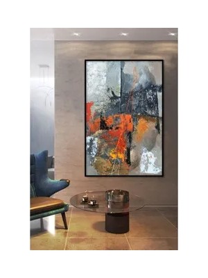 Vivense Soyut Çerçeveli Yağlı Boya Dokulu Tablo, YD2115, 60X90
