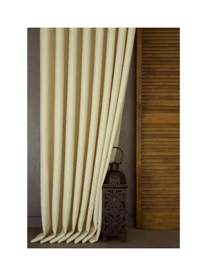 Vivense Massarelli Keten Pilesiz Fon Perde, Krem, 60X260