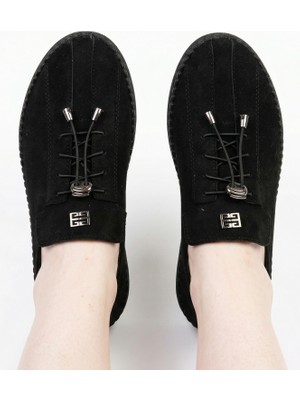 Ayakkabımood Dikişli Lastik Bağcıklı Nubuk Spor Babet Ayakkabı