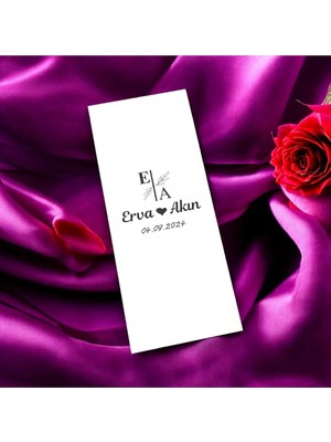 Söz, Nişan, Kına, Düğün Hatırası Hediyelik Kart 5X12 cm 100 Adet -