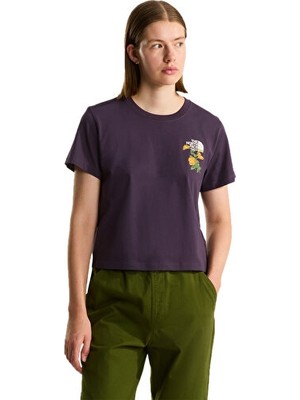 The North Face W Flora Embro Regular Kadın Outdoor Tişörtü NF0A8G9QG5O1MOR