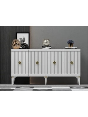 Vivense Midas Konsol, Beyaz Altın, 150 cm