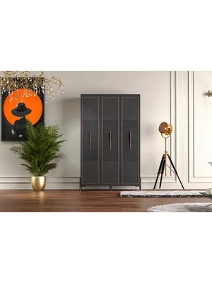 Vivense Platin Country Gardırop, 3 Kapaklı