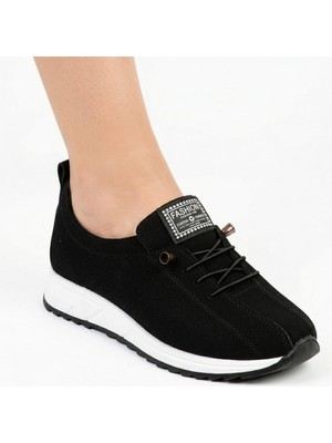 Ayakkabımood Kot Malzeme  Lastik Bağcıklı  Kadın  Babet Ayakkabı