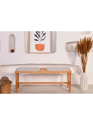 Vivense Cheri Iskandinav Masif Bench, Krem