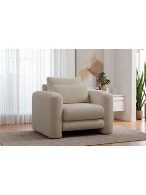 Vivense Lilly Buklet Tekli Koltuk, Krem