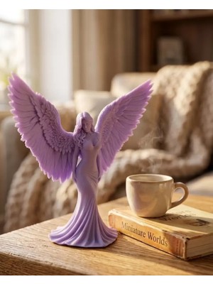 Kanonik Education Lila Melek Biblo 3D Dekoratif Angel Figür Ev Aksesuarı