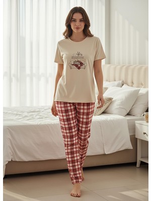 Mihra Kadın Compakt Penye Bisiklet Yaka Kısa Kol Ince Pijama Takımı 90784E - 1 Adet