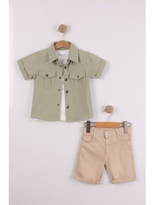 Joy Kids Erkek Çocuk 3 Parça Bayramlık Takım (2-9yaş) (Yeşil-Krem)