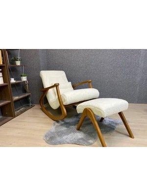 Vivense Ekol Sallanan Sandalye, Teddy Krem, Açık Ceviz Ayak