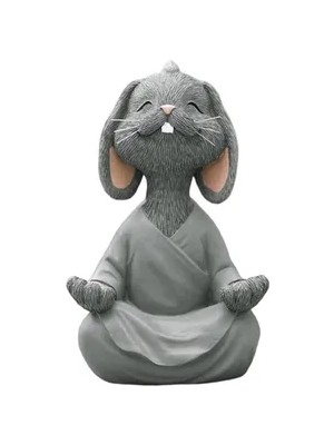 Vivense Yoga Yapan Tavşan Biblo, Gri