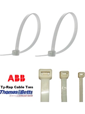Gutsy Plastik Cırt Kelepçe 14 cm x 3.6 mm  (100 Adet) Kablo Bağı - Beyaz Kablo Klipsi (Ty-Rap Thomas & Betts) (Made In U.s.a.)