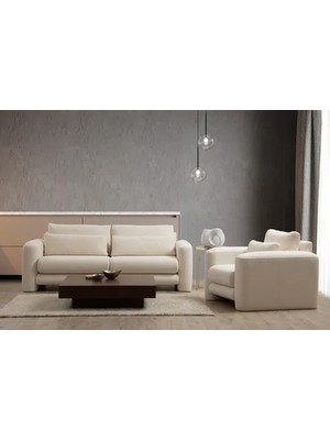 Vivense Lilly Buklet Koltuk Takımı, Krem