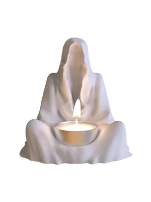Vivense Hayalet Figürlü Mumluk, Beyaz