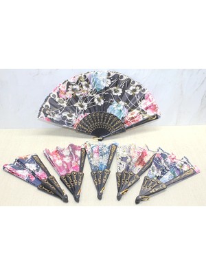 Hayat Store Plastik Çiçek Desenli Yelpaze ALK3571