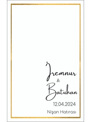 Nişan Hatırası,nikah Hatırası Kartı 10 cm x 15 cm 49 Adet - Vinyet Baskı