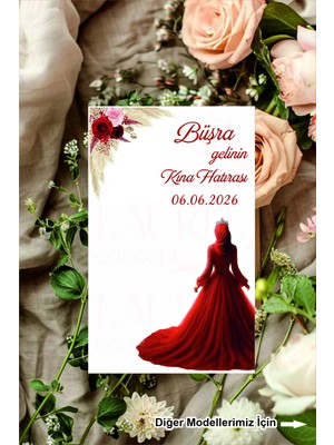 10X145 cm Kına Hediyelik Kartı 49 Adet Laurel