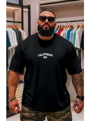 Punix Punıx Büyük Beden Yeni Sezon Battal Calıfornıa Usa Baskılı Ter Tutmayan Yazlık Erkek  T-Shırt