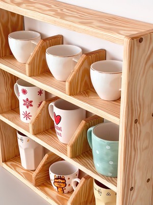 Doruk Ahşap Atölyesi Masif Ahşap Kupa Rafı