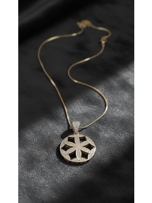 Solène Anna Zirkon Taşlı Altın Kaplama Kolye