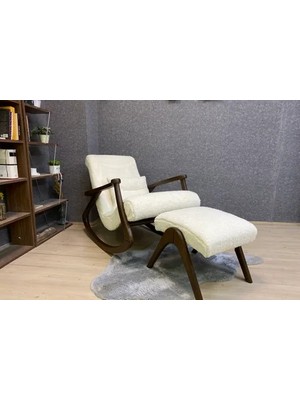 Vivense Ekol Sallanan Sandalye, Teddy Krem, Ceviz Ayak