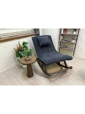 Vivense Miskin Sallanan Sandalye, Teddy Antrasit, Ceviz Ahşap