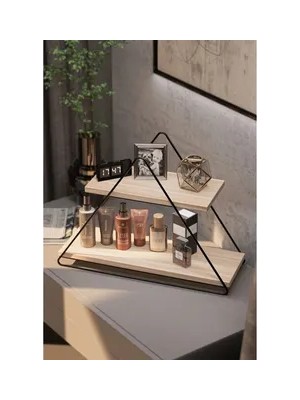 Vivense Bino Doğal Ahşap Duvar Rafı, Siyah