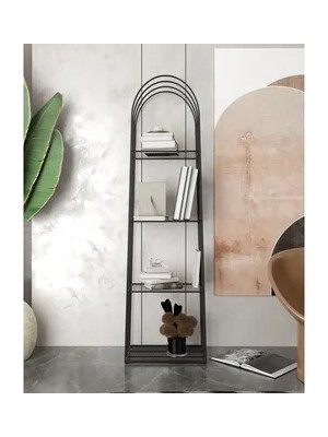 Vivense Marsah Home Marla Metal Kitaplık Raf, Siyah