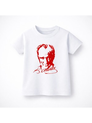 CC Collection Çocuk Tişört Atatürk Baskılı Pamuklu Unisex Günlük Rahat Tişört