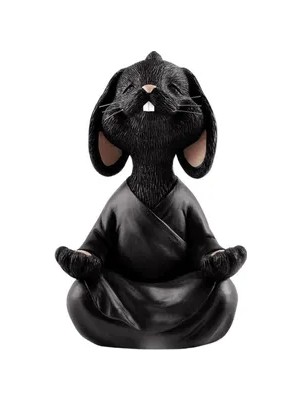 Vivense Yoga Yapan Tavşan Biblo Büyük Boy, Siyah