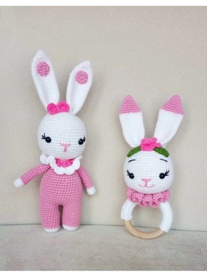 Pembe Tavşan Seti Organik Oyuncak