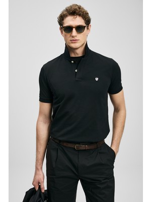 Lufian Laon Smart Erkek Polo Tişört Siyah