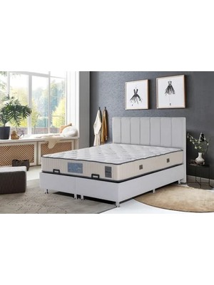 Vivense Miles Baza ve Başlık Seti, Açık Gri, 100X200