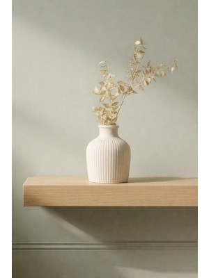 Beyaz Dekoratif Beton Vazo